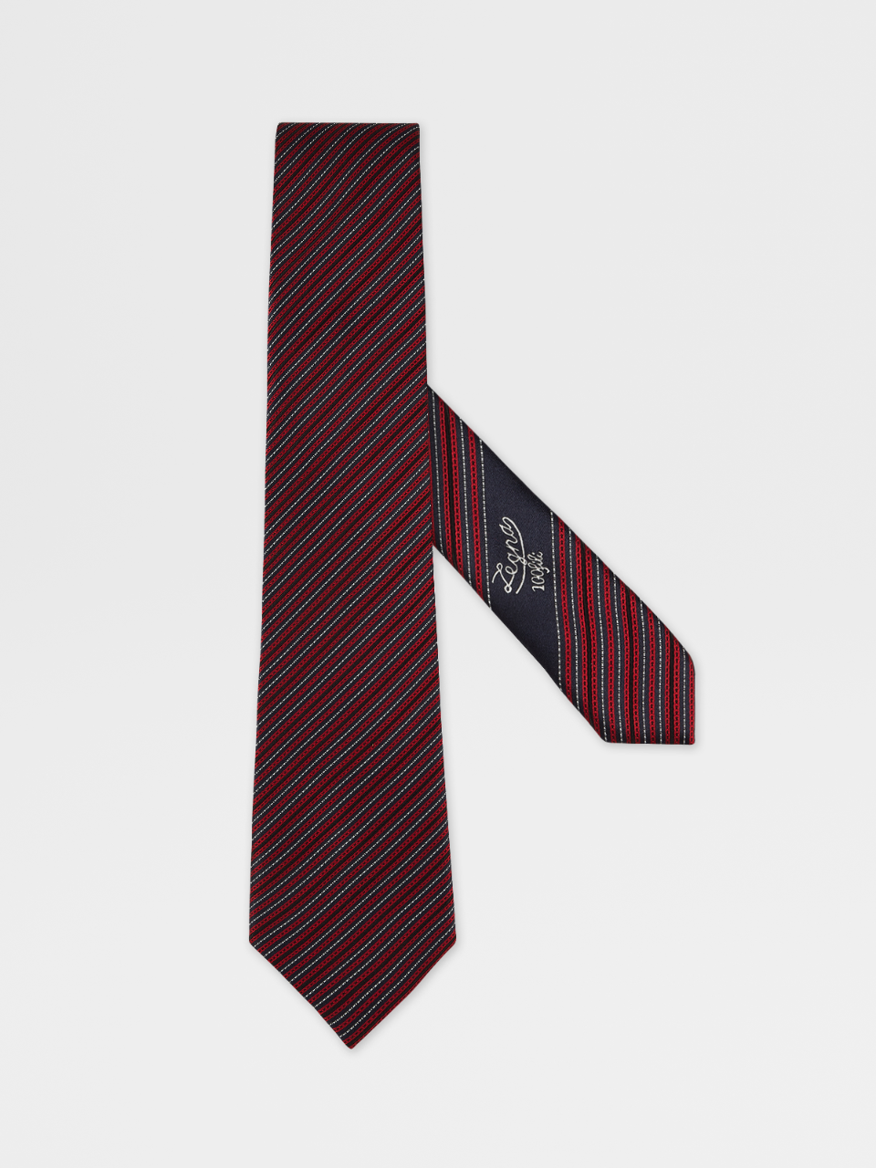 红色 100fili 桑蚕丝及棉质混纺领带